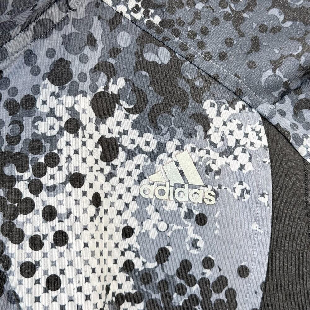 Adidas Pullover Womens Medium Gray Fleece 1/4 Zip Mock Neck Camo Climawarm Top - Picture 6 of 11